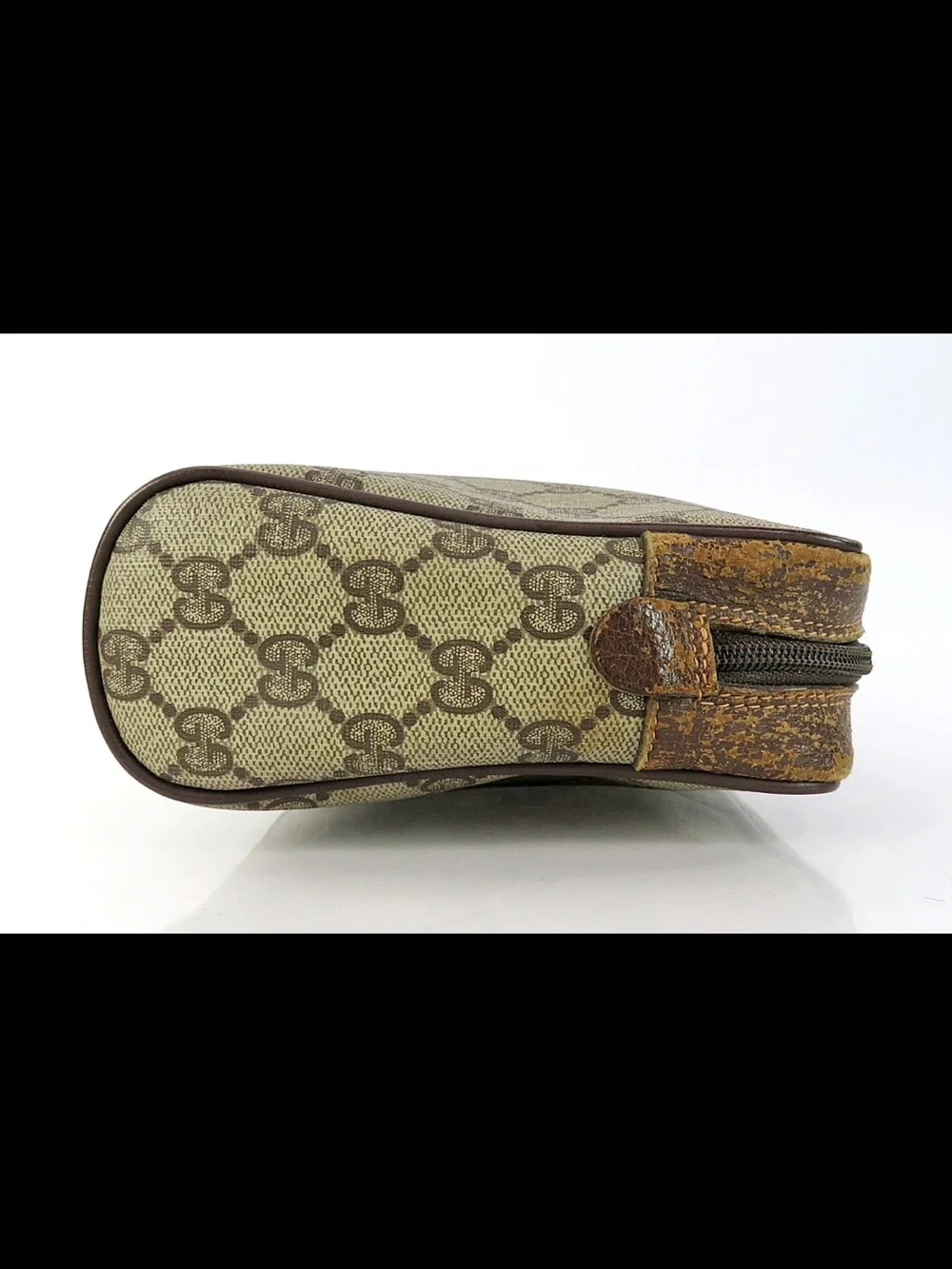 Gucci Brown GG Canvas Toiletry Pouch with Green and Red Web Stripe